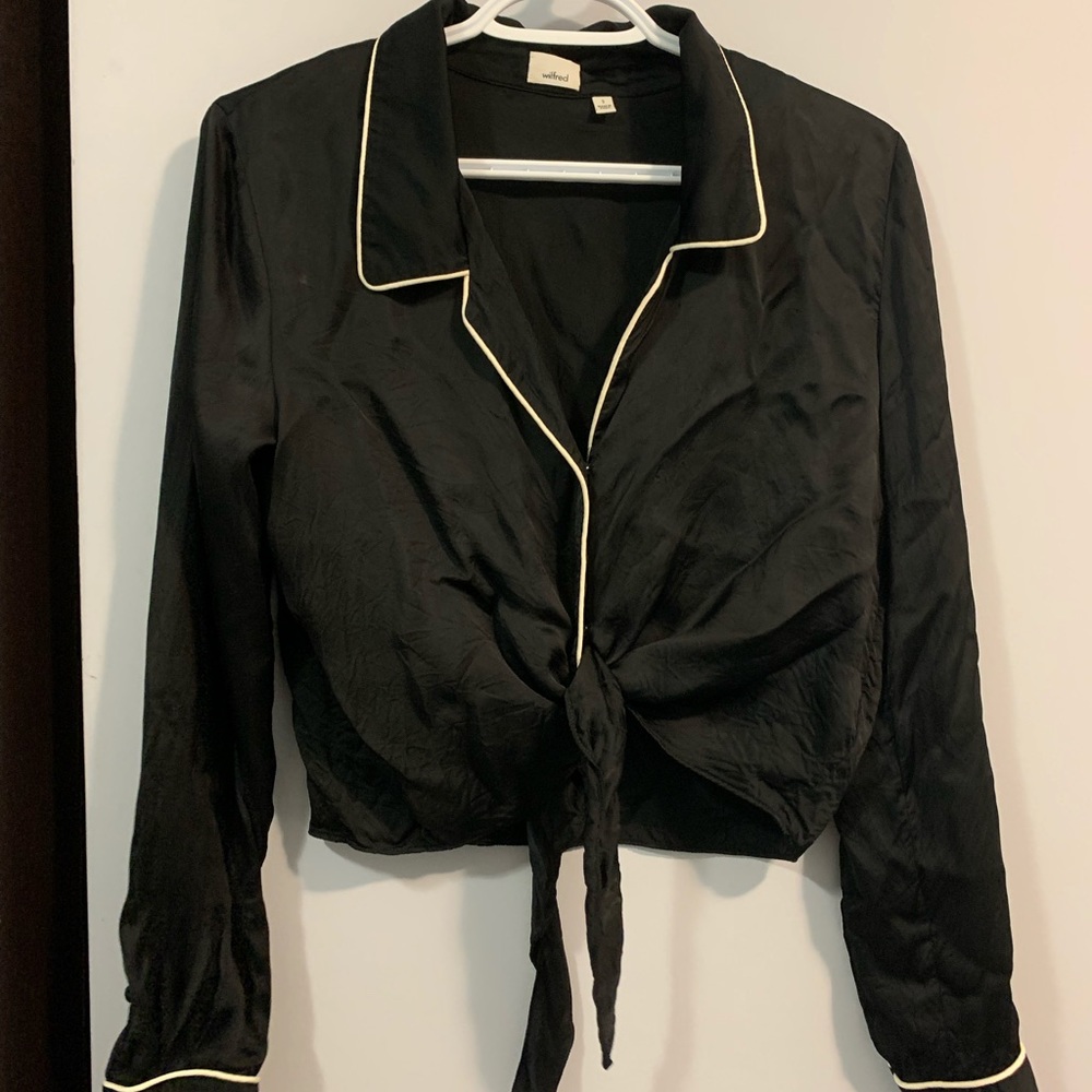Wilfred Crop Tie Front Blouse